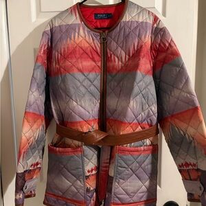 Ralph Lauren Women's Quilted Puffer Jacket - Red and Purple